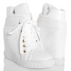 Sneakersy - Białe Ażurowe - Wiązane z Przodu