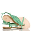 Sandały - Zielone Japonki - Cyrkoniowy Liść