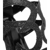 Sandały Czarne Błyszczące Brokatowe Ażurowe Ozdoby(102)