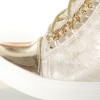 Sneakersy Złote Na Koturnie Ze Srebrnymi Wstawkami