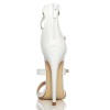 Sandały Białe Delikatne 3 Paski - Złote Klamerki