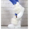 Sneakersy Białe Śniegowce Na Koturnie 7183