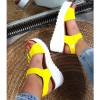 Sandały Żółte Lakierowane Na Białej Koturnie 8910