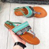 Sandały Talarki Zielone - Kolorowe Japonki 9648