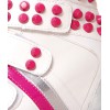 Sneakersy - Białe Na Rzepy z Różowymi Ćwiekami