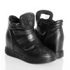 Sneakersy - Czarne Błyszczące Na 3 Rzepy